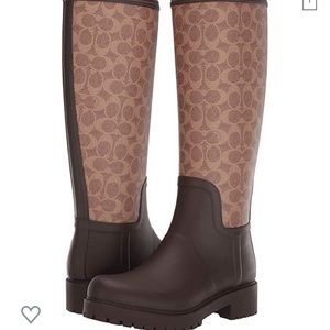Coach Rain boots | Tan/ Dark Brown